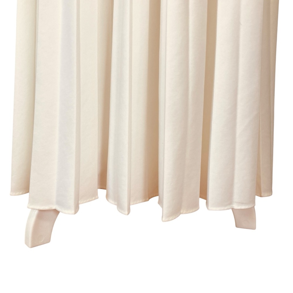 Vintage Pleated Lace Maxi Gown Dress White Cream Empire Waist Cape (Size XS/S) - Picture 7 of 16